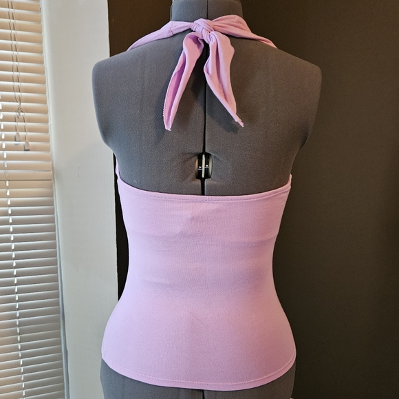 Bisou Bisou Michele Bohbot Pink Halter Top Size XS - Picture 2 of 4